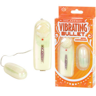 Doc Johnson Vibrating Bullet, белое, Виброяйцо с пультом управления Doc Johnson Vibrating Bullet, белое, Виброяйцо с пультом управления