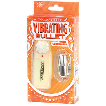 Doc Johnson Vibrating Bullet, серебристое - Виброяйцо с пультом управления - купить в секс шопе Doc Johnson Vibrating Bullet, серебристое - Виброяйцо с пультом управления - купить в секс шопе
