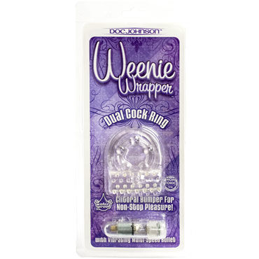 Doc Johnson Weenie Wrapper, прозрачное - Виброкольцо с петлей для мошонки - купить в секс шопе Doc Johnson Weenie Wrapper, прозрачное - Виброкольцо с петлей для мошонки - купить в секс шопе