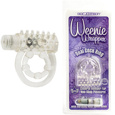 Doc Johnson Weenie Wrapper, прозрачное, Виброкольцо с петлей для мошонки Doc Johnson Weenie Wrapper, прозрачное, Виброкольцо с петлей для мошонки