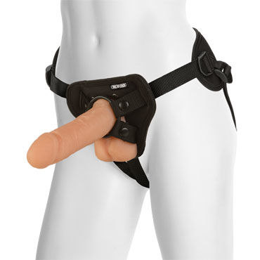 Doc Johnson Realistic Cock with Supreme Harness, телесный, Страпон с турсиками для крепления Doc Johnson Realistic Cock with Supreme Harness, телесный, Страпон с турсиками для крепления