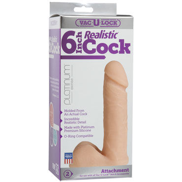 Doc Johnson Vac-U-Lock Realistic Cock 15 см, телесный - Насадка-фаллоимитатор к трусикам - купить в секс шопе Doc Johnson Vac-U-Lock Realistic Cock 15 см, телесный - Насадка-фаллоимитатор к трусикам - купить в секс шопе