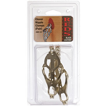 Doc Johnson Clover Nipple Clamps - Металлические клипсы на грудь - купить в секс шопе Doc Johnson Clover Nipple Clamps - Металлические клипсы на грудь - купить в секс шопе