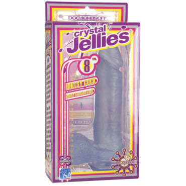 Doc Johnson Crystal Jellies Ballsy Cock, прозрачный - Реалистичный фаллоимитатор на присоске - купить в секс шопе Doc Johnson Crystal Jellies Ballsy Cock, прозрачный - Реалистичный фаллоимитатор на присоске - купить в секс шопе