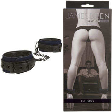 Doc Johnson James Deen Black&Blue Tethered, Фиксаторы для ног Doc Johnson James Deen Black&Blue Tethered, Фиксаторы для ног