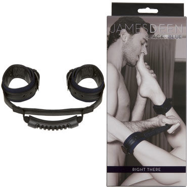 Doc Johnson James Deen Black&Blue Right There, Оковы на ноги с ручкой для удержания Doc Johnson James Deen Black&Blue Right There, Оковы на ноги с ручкой для удержания
