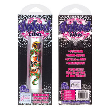 California Exotic Inked Vibes Superslims, белый - Вибратор Inked Vibes Superslim White 0505-10CDSE - купить в секс шопе California Exotic Inked Vibes Superslims, белый - Вибратор Inked Vibes Superslim White 0505-10CDSE - купить в секс шопе
