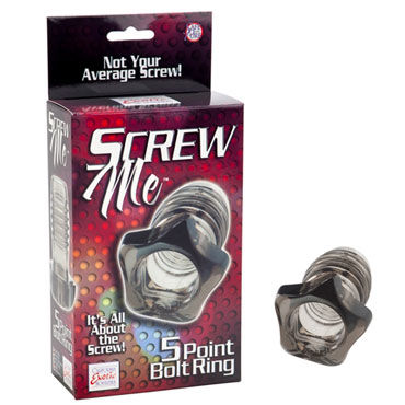 California Exotic Screw Me 5 Point Bolt Ring, Эрекционное кольцо в форме болта California Exotic Screw Me 5 Point Bolt Ring, Эрекционное кольцо в форме болта