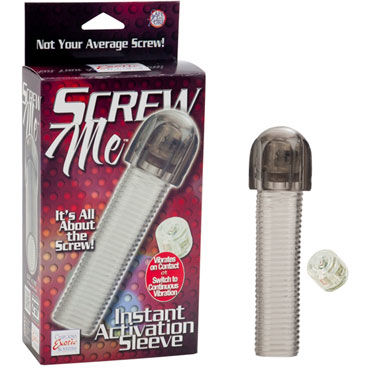 California Exotic Screw Me Instant Activation Sleeve, Вибронасадка с увеличенной головкой California Exotic Screw Me Instant Activation Sleeve, Вибронасадка с увеличенной головкой