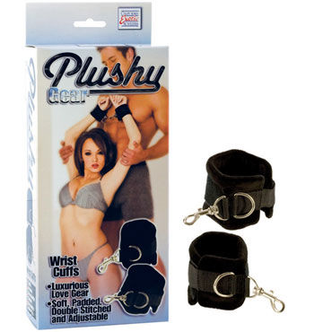 California Exotic Plushy Gear Wrist Cuffs, Мягкие наручники California Exotic Plushy Gear Wrist Cuffs, Мягкие наручники