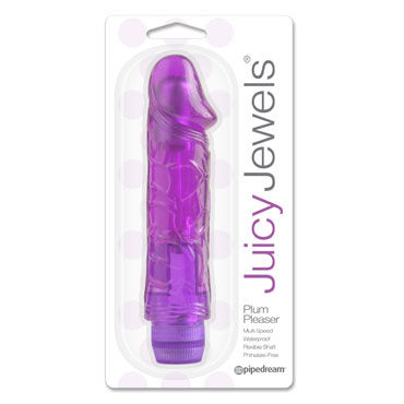 Pipedream Juicy Jewels Plum Pleaser, Супермягкий вибратор реалистичной формы Pipedream Juicy Jewels Plum Pleaser, Супермягкий вибратор реалистичной формы
