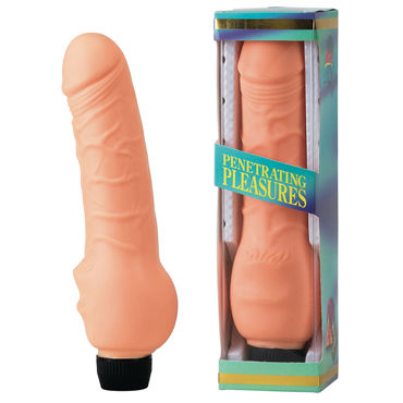 Seven Creations Penetrating Pleasures Vinyl P-Shape, телесный, Вибратор реалистичной формы, со стимуляцией клитора Seven Creations Penetrating Pleasures Vinyl P-Shape, телесный, Вибратор реалистичной формы, со стимуляцией клитора