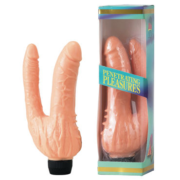 Seven Creations Penetrating Pleasures Vinyl P-Shape, телесный, Анально-вагинальный вибратор Seven Creations Penetrating Pleasures Vinyl P-Shape, телесный, Анально-вагинальный вибратор