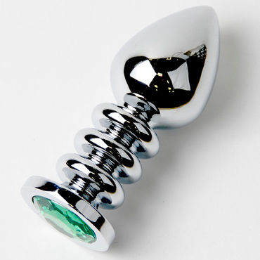 Anal Jewelry Plug Large Silver, зеленый, Большая анальная пробка с кристаллом Anal Jewelry Plug Large Silver, зеленый, Большая анальная пробка с кристаллом