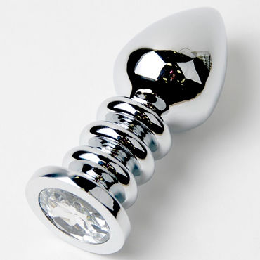 Anal Jewelry Plug Large Silver, прозрачный, Большая анальная пробка с кристаллом Anal Jewelry Plug Large Silver, прозрачный, Большая анальная пробка с кристаллом