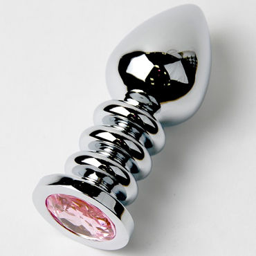 Anal Jewelry Plug Large Silver, розовый, Большая анальная пробка с кристаллом Anal Jewelry Plug Large Silver, розовый, Большая анальная пробка с кристаллом