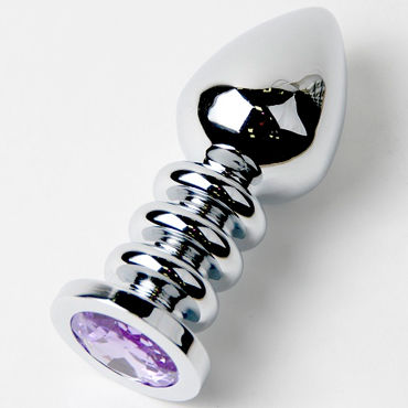 Anal Jewelry Plug Large Silver, сиреневый, Большая анальная пробка с кристаллом Anal Jewelry Plug Large Silver, сиреневый, Большая анальная пробка с кристаллом
