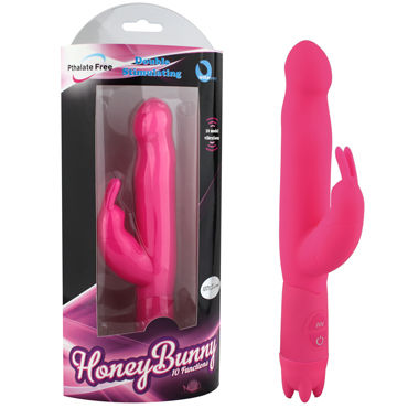 Howells Honey Bunny, розовый, Вибратор со стимулятором клитора Howells Honey Bunny, розовый, Вибратор со стимулятором клитора
