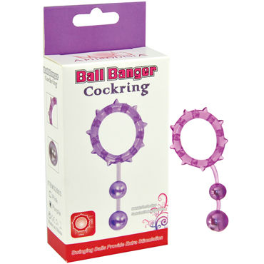 Howells Ball Banger Cock Ring, розовое, Кольцо с 2 утяжеляющими шариками Howells Ball Banger Cock Ring, розовое, Кольцо с 2 утяжеляющими шариками