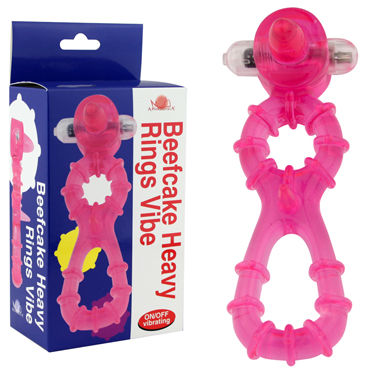 Howells Beefcake Heavy Rings Vibe, розовый, Виброкольцо на пенис и мошонку Howells Beefcake Heavy Rings Vibe, розовый, Виброкольцо на пенис и мошонку