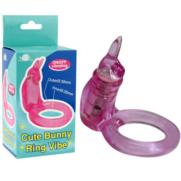 Howells Cute Bunny Ring Vibe, розовый, Эрекционное виброкольцо на пенис Howells Cute Bunny Ring Vibe, розовый, Эрекционное виброкольцо на пенис