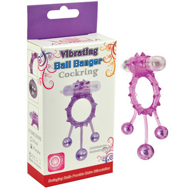 Howells Ball Banger Cock Ring, розовый, Виброкольцо с 3 утяжеляющими шариками Howells Ball Banger Cock Ring, розовый, Виброкольцо с 3 утяжеляющими шариками