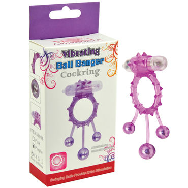 Howells Ball Banger Cock Ring, фиолетовый, Виброкольцо с 3 утяжеляющими шариками Howells Ball Banger Cock Ring, фиолетовый, Виброкольцо с 3 утяжеляющими шариками