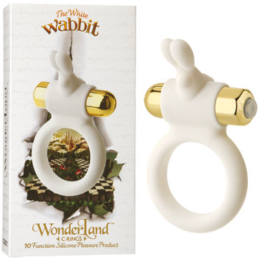 Doc Johnson Wonder Land The White Wabbit, Эрекционное кольцо с виброэлементом Doc Johnson Wonder Land The White Wabbit, Эрекционное кольцо с виброэлементом