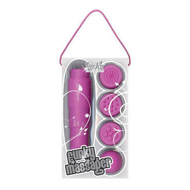 Toy Joy Funky Massager, сиреневый, Виброракета со сменными насадками Toy Joy Funky Massager, сиреневый, Виброракета со сменными насадками