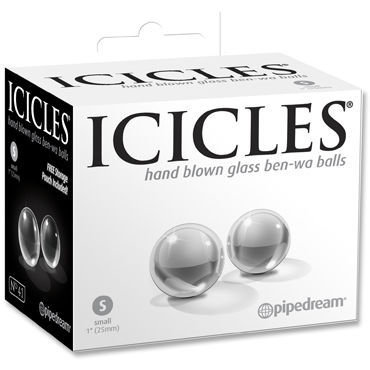 Pipedream Icicles Ben-Wa Balls, 2,5см, Стеклянные вагинальные шарики Pipedream Icicles Ben-Wa Balls, 2,5см, Стеклянные вагинальные шарики