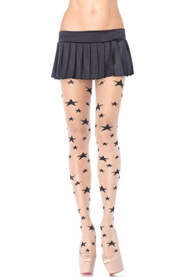 Leg Avenue Woven Star, Колготки с узором ''звездочки'' - Размер Универсальный (XS-L) от condom-shop.ru Leg Avenue Woven Star, Колготки с узором ''звездочки'' - Размер Универсальный (XS-L) от condom-shop.ru