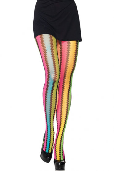 Leg Avenue Rainbow Zig-Zag, Колготки с радужным узором Leg Avenue Rainbow Zig-Zag, Колготки с радужным узором