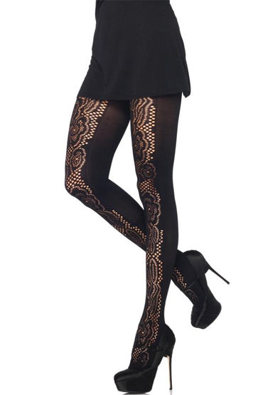 Leg Avenue Cathedral Black, Колготки с ажурным узором Leg Avenue Cathedral Black, Колготки с ажурным узором