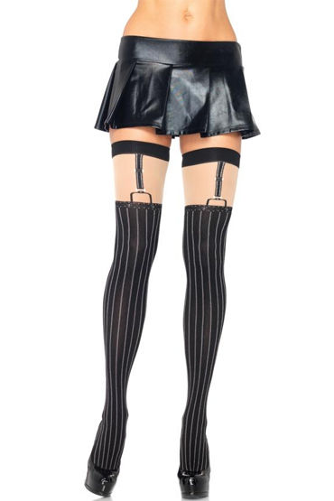 Leg Avenue Black Nude, Чулки в тонкую полоску Leg Avenue Black Nude, Чулки в тонкую полоску