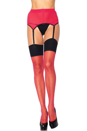 Leg Avenue комплект, красный, Классические чулки и широкий пояс Leg Avenue комплект, красный, Классические чулки и широкий пояс