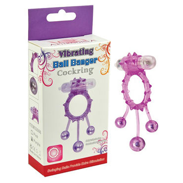 Howells Vibrating Ball Banger CockRing, фиолетовое, Кольцо с утежеляющими шариками Howells Vibrating Ball Banger CockRing, фиолетовое, Кольцо с утежеляющими шариками