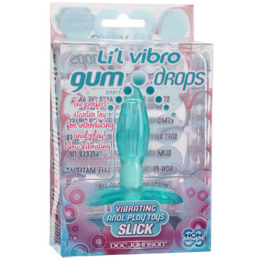Doc Johnson Lil Vibro Gumdrops Slick, голубая - Анальная пробка с вибрацией - купить в секс шопе Doc Johnson Lil Vibro Gumdrops Slick, голубая - Анальная пробка с вибрацией - купить в секс шопе