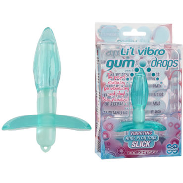 Doc Johnson Lil Vibro Gumdrops Slick, голубая, Анальная пробка с вибрацией Doc Johnson Lil Vibro Gumdrops Slick, голубая, Анальная пробка с вибрацией