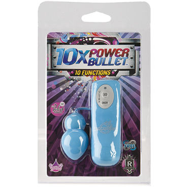 Doc Johnson 10X Power Bullet, голубое - Виброяйцо, 10 функций - купить в секс шопе Doc Johnson 10X Power Bullet, голубое - Виброяйцо, 10 функций - купить в секс шопе