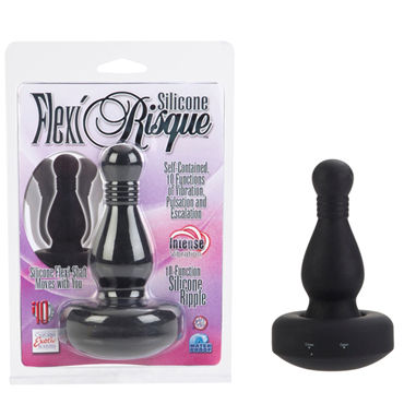 California Exotic Silicone Flexi Risque Ripples, черная, Анальный пробка с 10 функциями California Exotic Silicone Flexi Risque Ripples, черная, Анальный пробка с 10 функциями