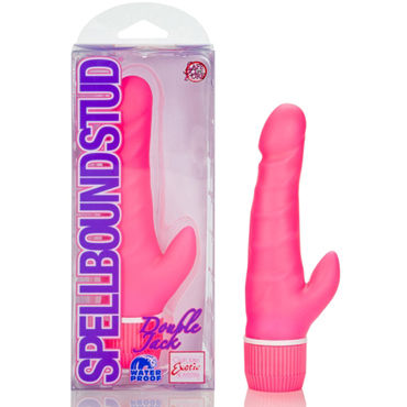 California Exotic Spellbound Stud Double Jacks, розовый, Реалистичный вибратор с клиторальным отростком California Exotic Spellbound Stud Double Jacks, розовый, Реалистичный вибратор с клиторальным отростком
