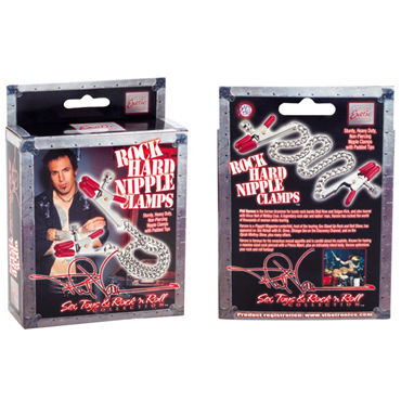California Exotic Phil Varone Rock Hard Nipple Clamps, красные - Зажимы для сосков - купить в секс шопе California Exotic Phil Varone Rock Hard Nipple Clamps, красные - Зажимы для сосков - купить в секс шопе