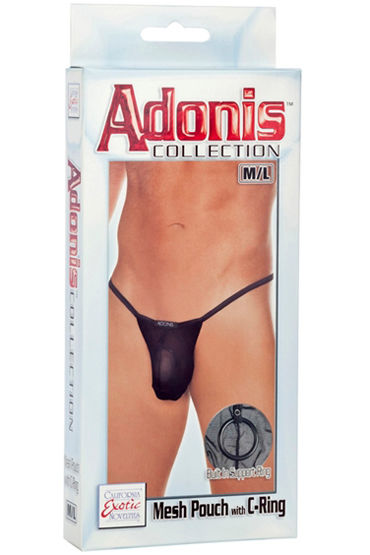 California Exotic Adonis Mesh Pouch with C-Ring, Мужские трусы-стринги с кольцом на пенис California Exotic Adonis Mesh Pouch with C-Ring, Мужские трусы-стринги с кольцом на пенис