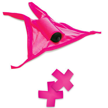 Pipedream Neon Vibrating Crotchless Panty and Pasties Set, розовый - фото, отзывы Pipedream Neon Vibrating Crotchless Panty and Pasties Set, розовый - фото, отзывы