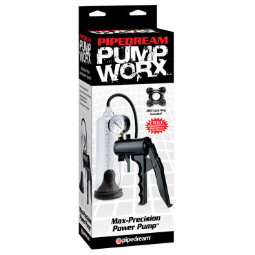Pipedream Pump Worx Max-Precision Power Pump, Мужская помпа с монометром Pipedream Pump Worx Max-Precision Power Pump, Мужская помпа с монометром