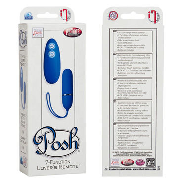 California Exotic Posh 7-Function Lovers Remotes, синее - Водонепроницаемое виброяйцо - купить в секс шопе California Exotic Posh 7-Function Lovers Remotes, синее - Водонепроницаемое виброяйцо - купить в секс шопе