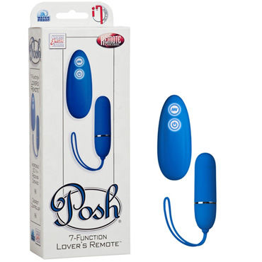 California Exotic Posh 7-Function Lovers Remotes, синее, Водонепроницаемое виброяйцо California Exotic Posh 7-Function Lovers Remotes, синее, Водонепроницаемое виброяйцо