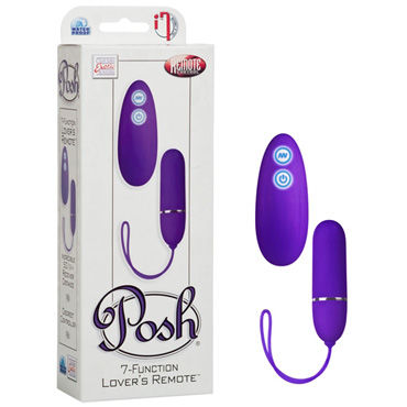 California Exotic Posh 7-Function Lovers Remotes, фиолетовое, Водонепроницаемое виброяйцо California Exotic Posh 7-Function Lovers Remotes, фиолетовое, Водонепроницаемое виброяйцо