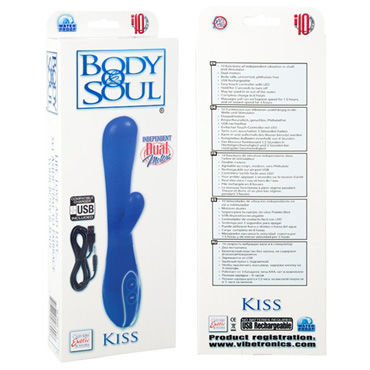 California Exotic Body & Soul Kiss, синий - Вибратор с USB-зарядкой - купить в секс шопе California Exotic Body & Soul Kiss, синий - Вибратор с USB-зарядкой - купить в секс шопе