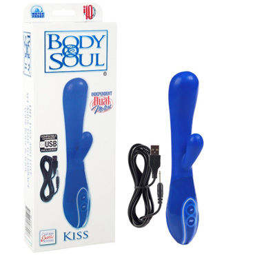 California Exotic Body & Soul Kiss, синий, Вибратор с USB-зарядкой California Exotic Body & Soul Kiss, синий, Вибратор с USB-зарядкой